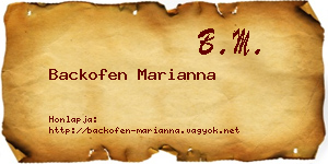 Backofen Marianna névjegykártya